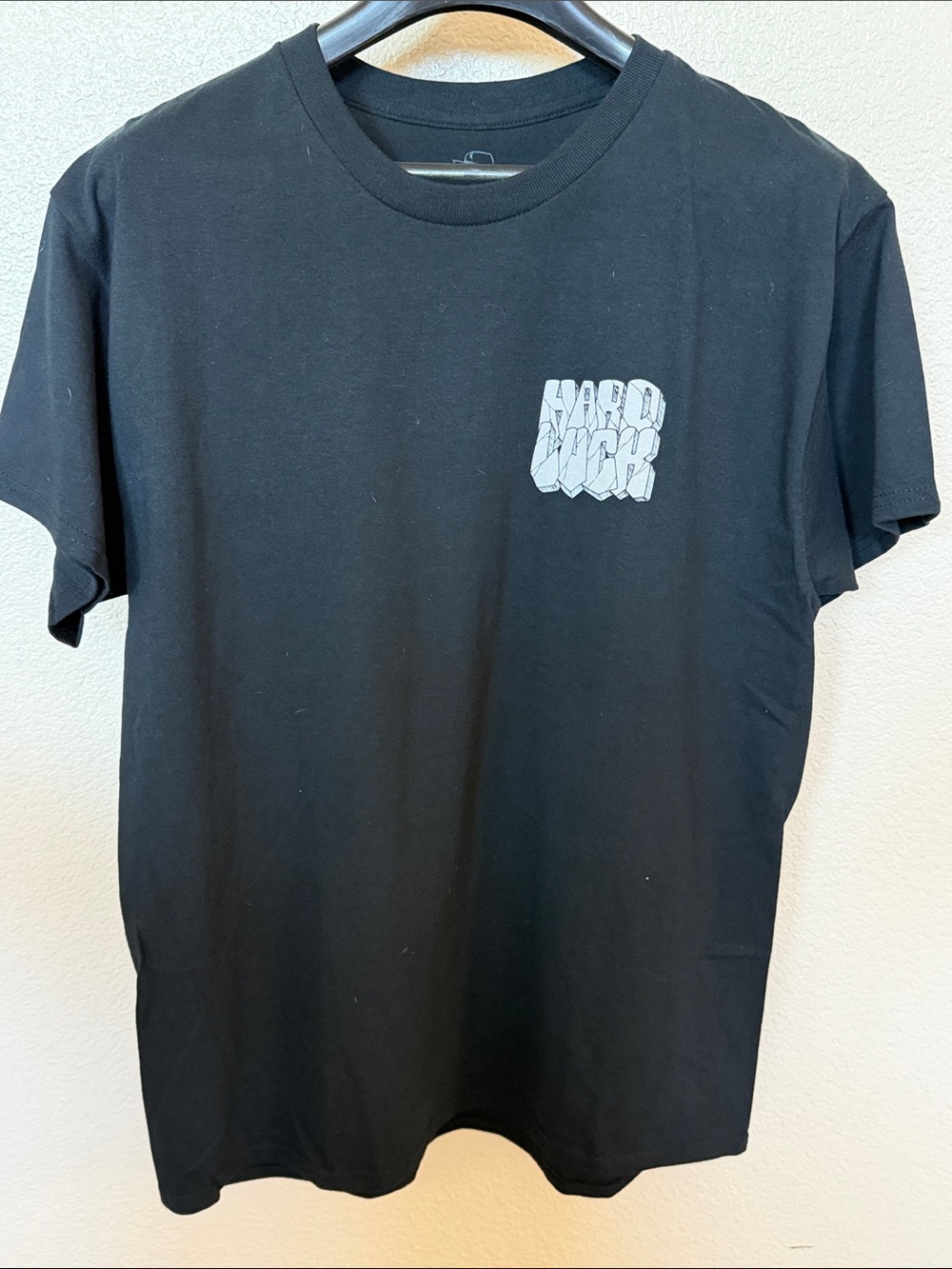Black Graphic Men's T-Shirt with Chest Logo